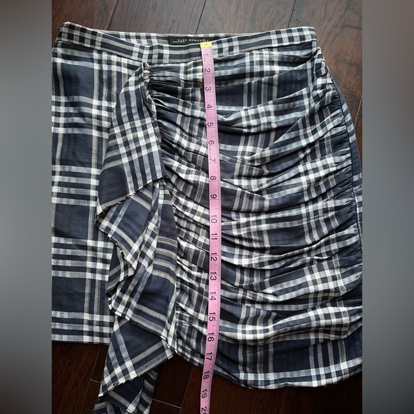 Zara Woman Distressed Finish Cascading Ruffle Checkered Plaid Skirt SZ M NWOT - Picture 4 of 7